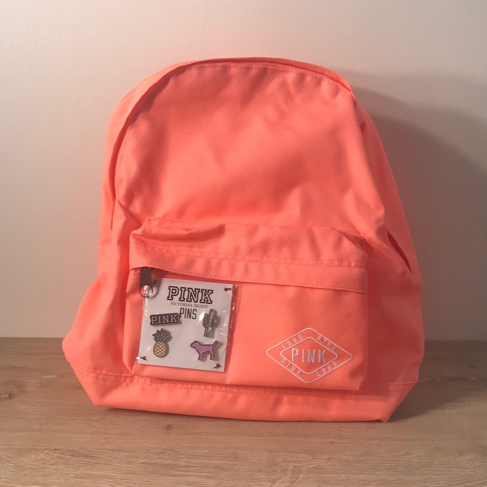 Vs pink mini backpack with pins nwt